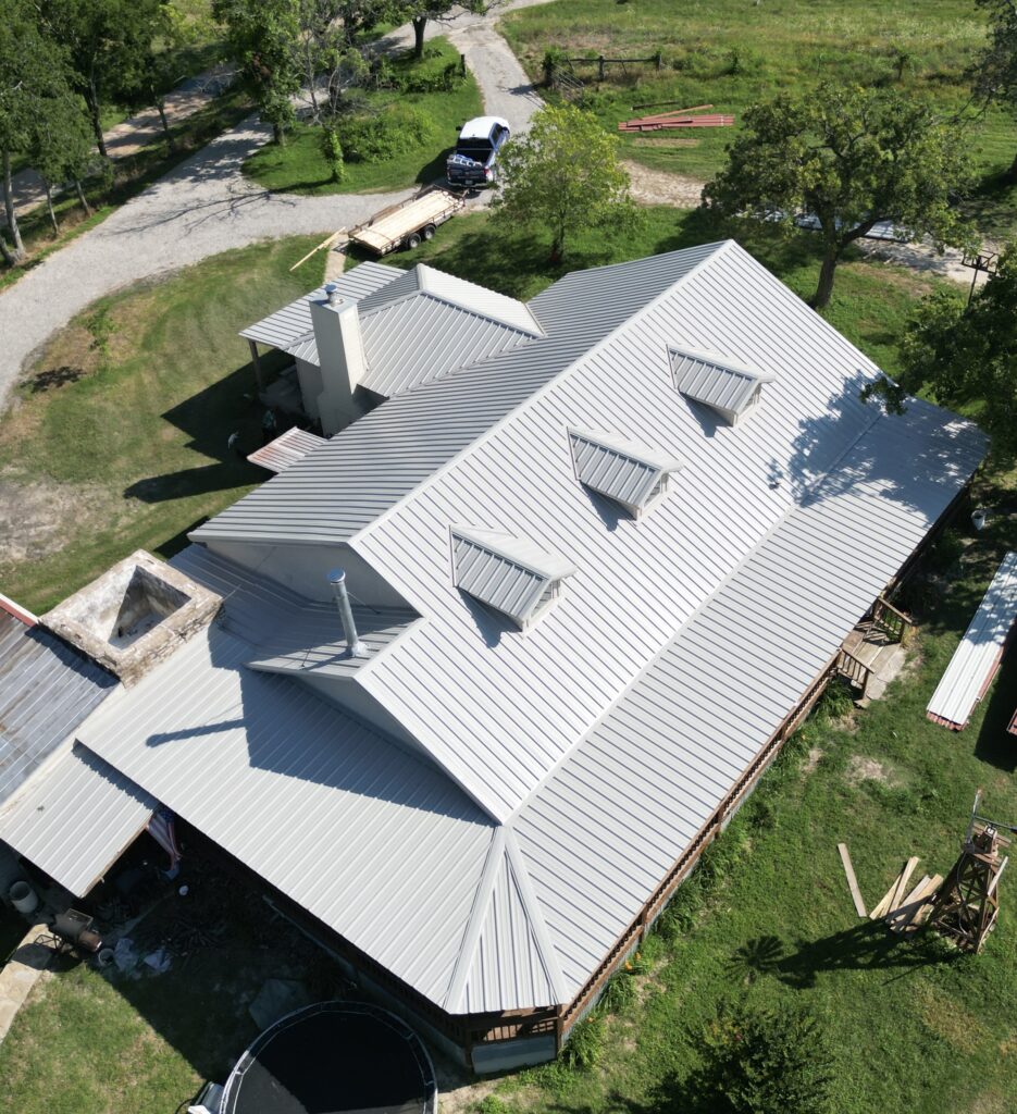 Completed home exterior showcasing Metal Roofing in Belton, TX installed for long-lasting durability and modern curb appeal
