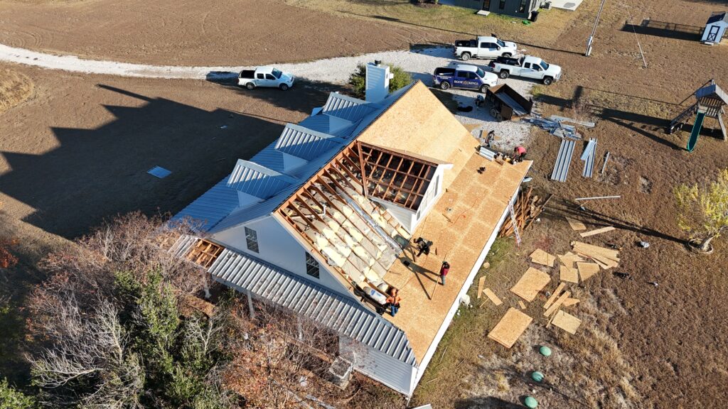 Completed home exterior showcasing Metal Roofing in Temple, TX installed for long-lasting durability and modern curb appeal